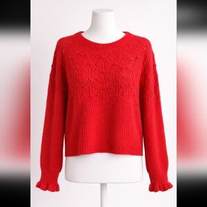 ❤️ Bright Red Knit Sweater – Feminine & Cozy